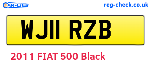 WJ11RZB are the vehicle registration plates.