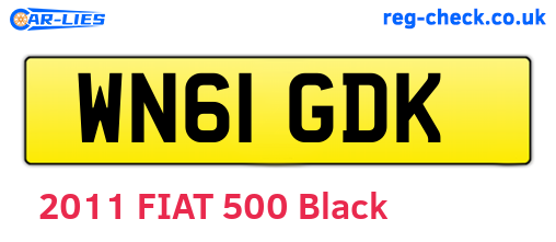 WN61GDK are the vehicle registration plates.