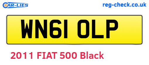 WN61OLP are the vehicle registration plates.