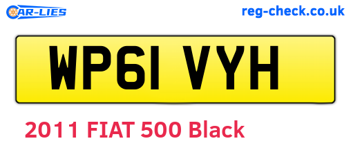 WP61VYH are the vehicle registration plates.