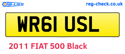 WR61USL are the vehicle registration plates.