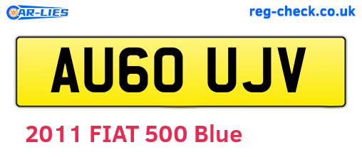 AU60UJV are the vehicle registration plates.