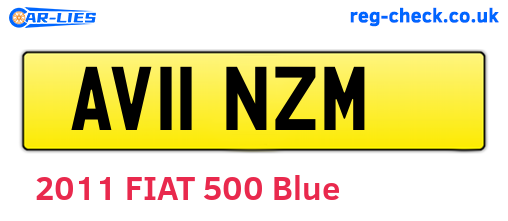 AV11NZM are the vehicle registration plates.