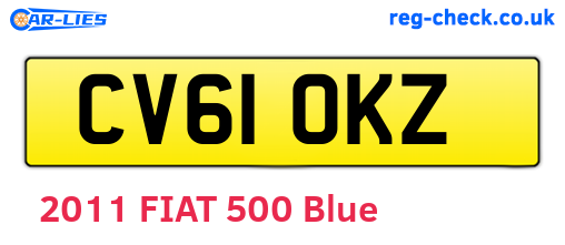 CV61OKZ are the vehicle registration plates.