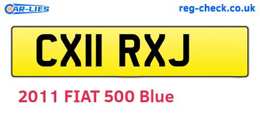 CX11RXJ are the vehicle registration plates.