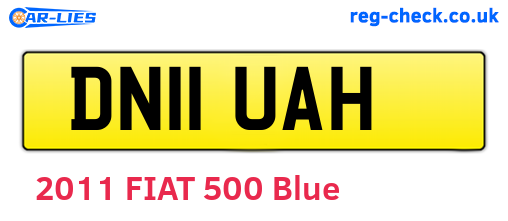 DN11UAH are the vehicle registration plates.