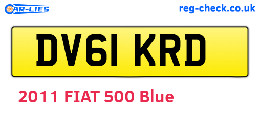 DV61KRD are the vehicle registration plates.