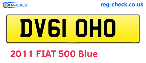 DV61OHO are the vehicle registration plates.