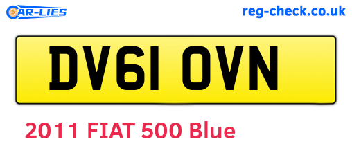 DV61OVN are the vehicle registration plates.