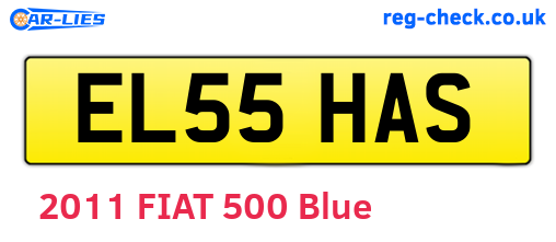 EL55HAS are the vehicle registration plates.