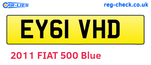 EY61VHD are the vehicle registration plates.