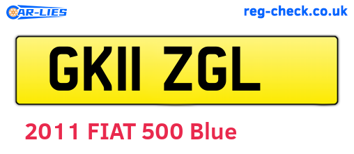 GK11ZGL are the vehicle registration plates.