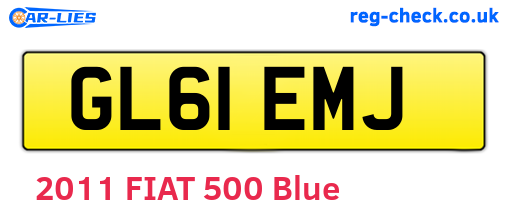 GL61EMJ are the vehicle registration plates.