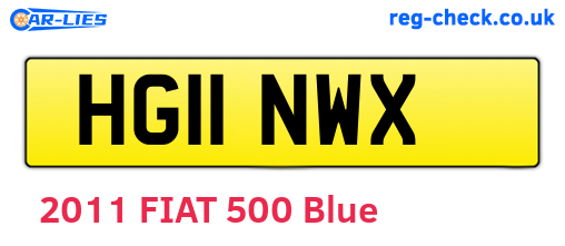 HG11NWX are the vehicle registration plates.