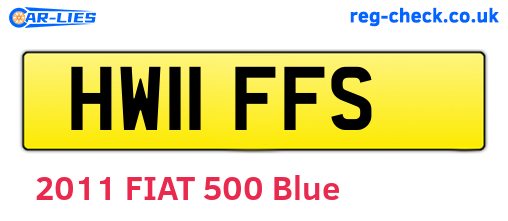 HW11FFS are the vehicle registration plates.