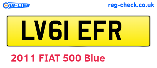 LV61EFR are the vehicle registration plates.