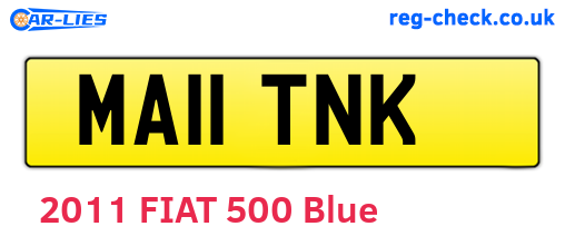 MA11TNK are the vehicle registration plates.