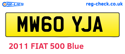 MW60YJA are the vehicle registration plates.