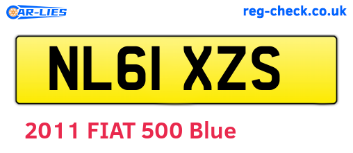 NL61XZS are the vehicle registration plates.