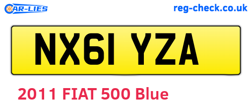 NX61YZA are the vehicle registration plates.