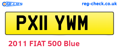PX11YWM are the vehicle registration plates.