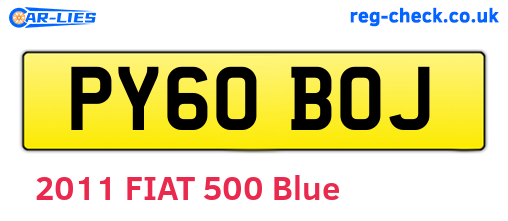 PY60BOJ are the vehicle registration plates.