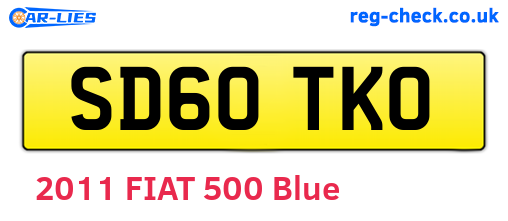 SD60TKO are the vehicle registration plates.