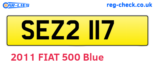 SEZ2117 are the vehicle registration plates.