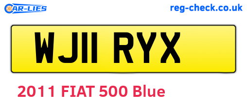 WJ11RYX are the vehicle registration plates.