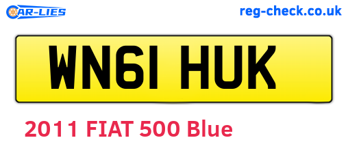 WN61HUK are the vehicle registration plates.