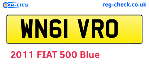 WN61VRO are the vehicle registration plates.