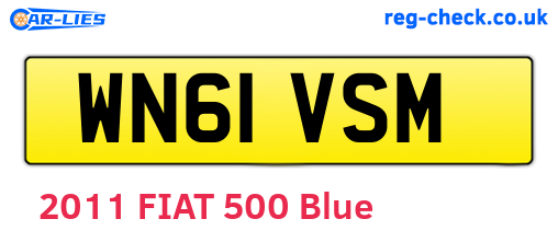 WN61VSM are the vehicle registration plates.