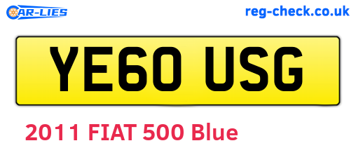 YE60USG are the vehicle registration plates.