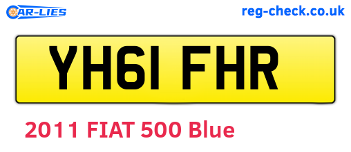 YH61FHR are the vehicle registration plates.