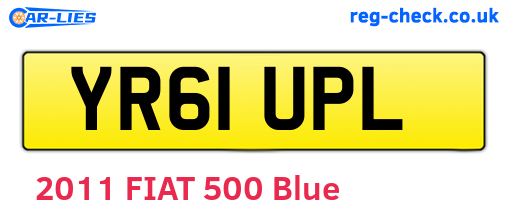 YR61UPL are the vehicle registration plates.