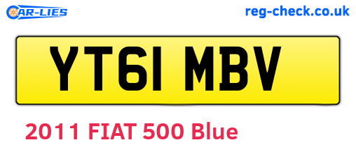 YT61MBV are the vehicle registration plates.