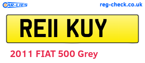 RE11KUY are the vehicle registration plates.