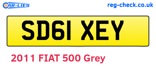 SD61XEY are the vehicle registration plates.