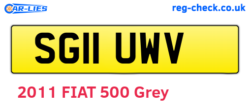 SG11UWV are the vehicle registration plates.