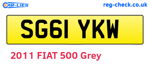 SG61YKW are the vehicle registration plates.