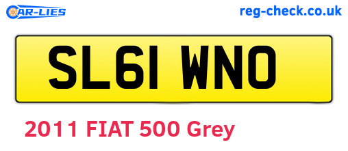 SL61WNO are the vehicle registration plates.