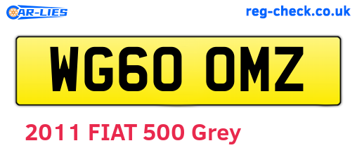 WG60OMZ are the vehicle registration plates.