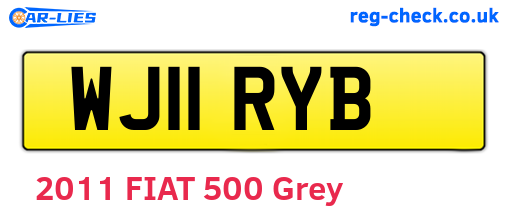 WJ11RYB are the vehicle registration plates.