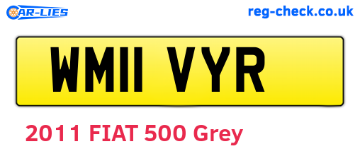 WM11VYR are the vehicle registration plates.