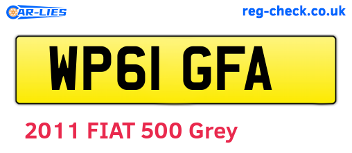 WP61GFA are the vehicle registration plates.