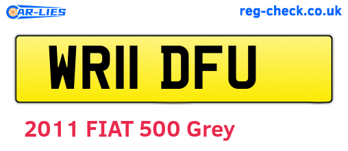 WR11DFU are the vehicle registration plates.
