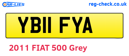 YB11FYA are the vehicle registration plates.