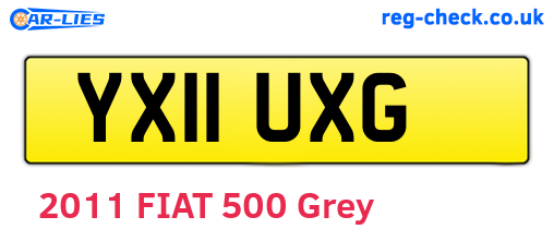 YX11UXG are the vehicle registration plates.