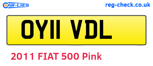 OY11VDL are the vehicle registration plates.