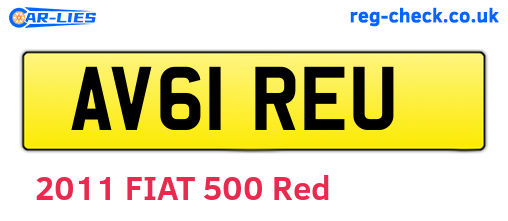AV61REU are the vehicle registration plates.